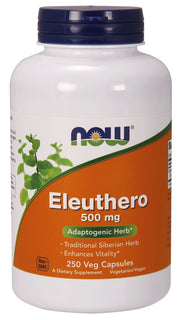 NOW Foods Eleuthero, 500 mg – 250 kapsulių