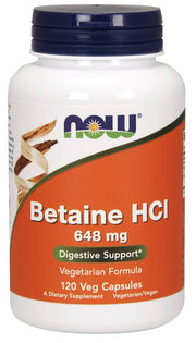 Produkto nuotrauka: NOW Foods Betaine HCl, 648mg - 120 kapsulių