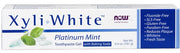 NOW Foods XyliWhite platininės mėtos dantų pastos gelis su kepimo soda – 181 g