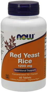 NOW Foods raudonųjų mielių ryžių koncentruotas 10:1 ekstraktas, 1200 mg – 60 tablečių