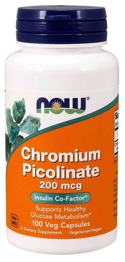 NOW Foods chromo pikolinatas, 200 mcg – 100 kapsulių