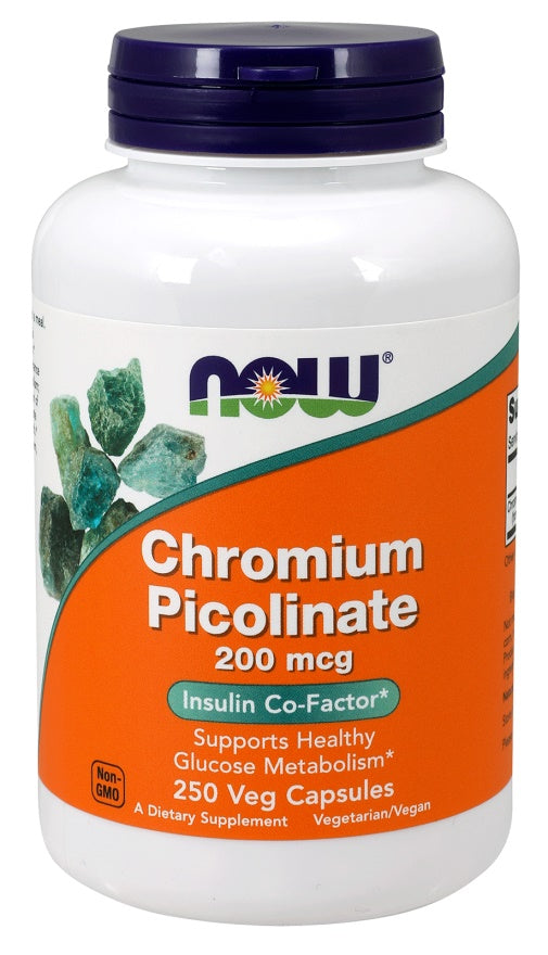 NOW Foods chromo pikolinatas, 200 mcg – 250 kapsulių