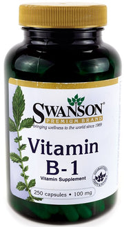 Swanson vitaminas B - 1 (tiaminas), 100 mg – 250 kapsulių