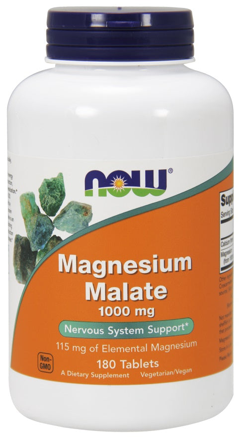 Produkto nuotrauka: NOW Foods Magnesium Malate, 1000mg - 180 tablečių