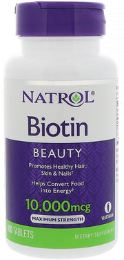 Natrol Biotinas, 10000mcg - 100 tablečių