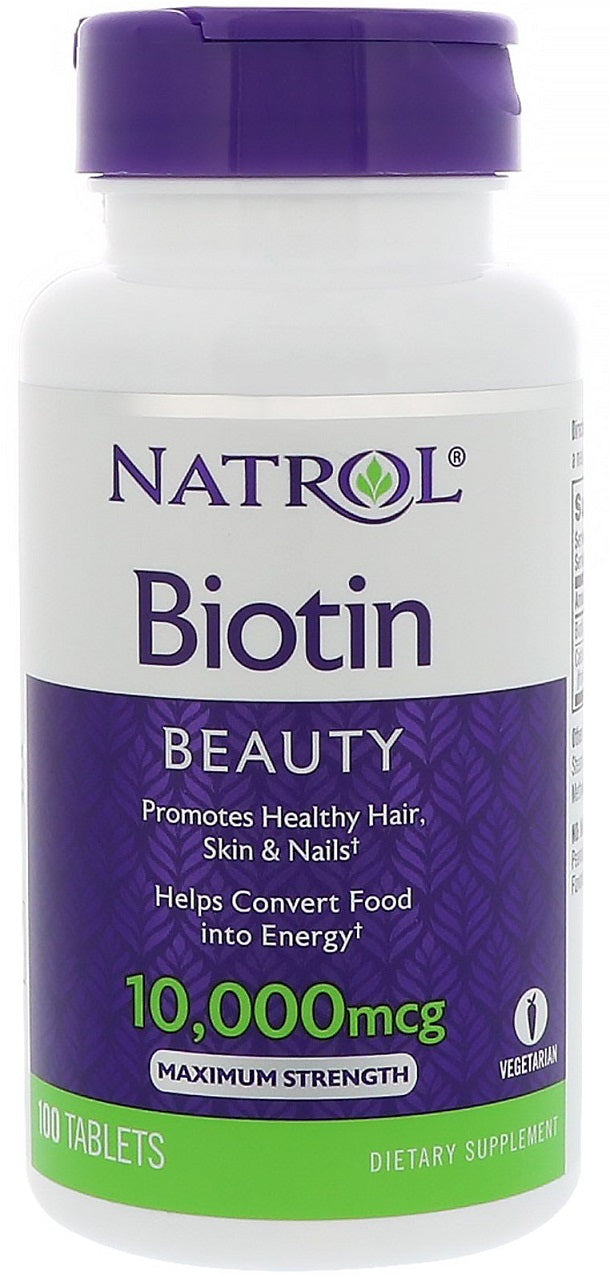 Natrol Biotinas, 10000mcg - 100 tablečių