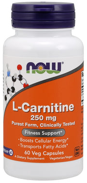 NOW Foods L - karnitinas, 250 mg - 60 kapsulių