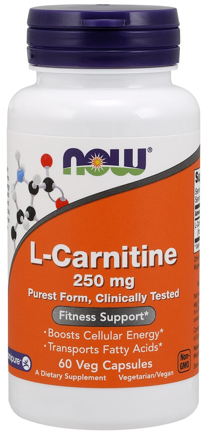 NOW Foods L - karnitinas, 250 mg - 60 kapsulių