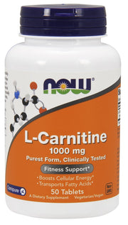 NOW Foods L - karnitinas, 1000 mg - 50 tablečių