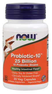 NOW Foods Probiotic - 10, 25 milijardai – 30 kapsulių