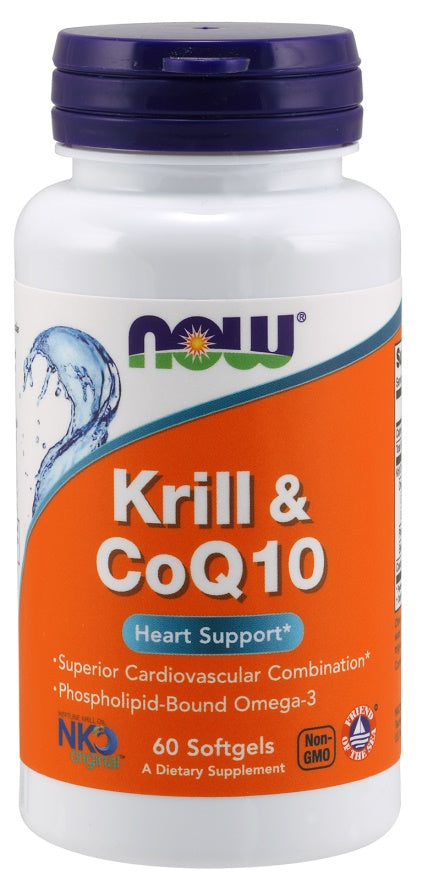 NOW Foods krilis ir kofermentas Q10 – 60 kapsulių