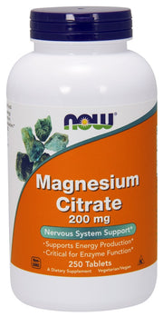 Produkto nuotrauka: NOW Foods Magnesium Citrate, 200mg - 250 tablečių