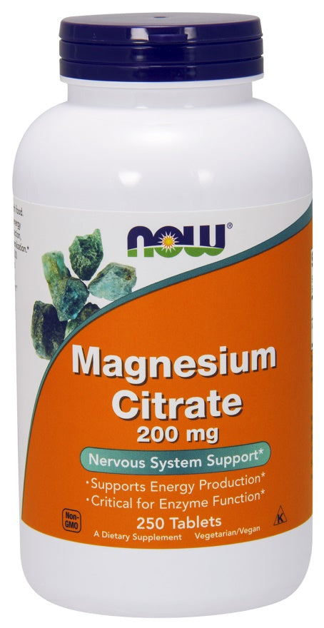 Produkto nuotrauka: NOW Foods Magnesium Citrate, 200mg - 250 tablečių