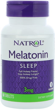 Natrol melatoninas, 3 mg - 60 tablečių