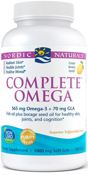 Nordic Naturals Complete Omega, 565 mg citrinų skonio – 120 kapsulių