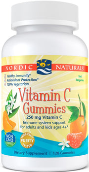 Nordic Naturals vitamino C guminukai, 250 mg mandarinų skonio – 120 guminukų