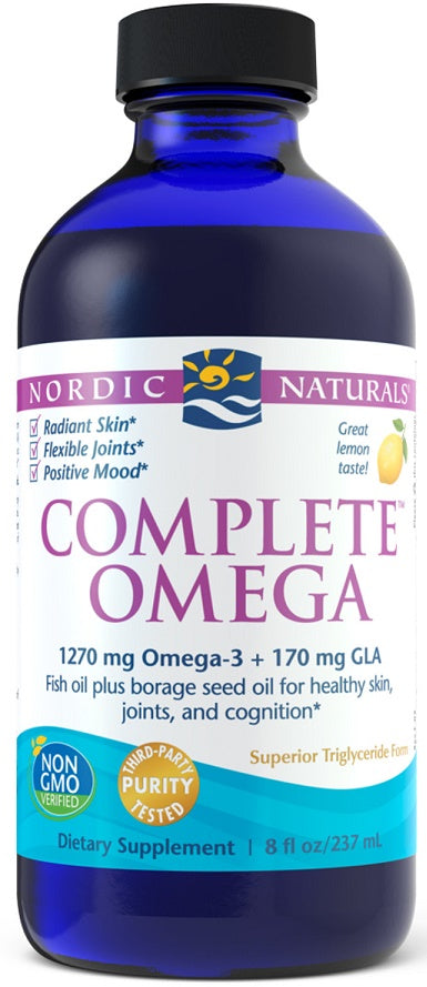 Nordic Naturals Complete Omega, 1270 mg citrinų skonio – 237 ml.