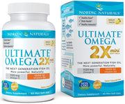 Nordic Naturals Ultimate Omega 2X Mini su vitaminu D3, 1120 mg citrinų skonio – 60 mini kapsulių