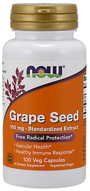 NOW Foods vynuogių sėklų standartizuotas ekstraktas, 100 mg – 100 kapsulių