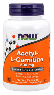 Produkto nuotrauka: NOW Foods Acetyl-L-Carnitine, 500mg - 100 kapsulių