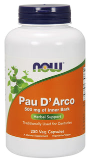 Produkto nuotrauka: NOW Foods Pau D'Arco, 500mg - 250 kapsulių