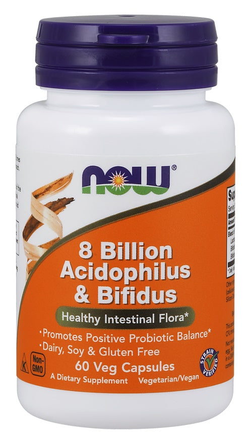 Produkto nuotrauka: NOW Foods 8 Billion Acidophilus & Bifidus - 60 kapsulių