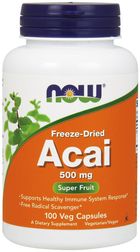 NOW Foods acai uogos, 500 mg – 100 kapsulių