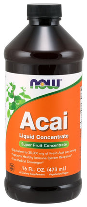 NOW Foods skystas acai uogų koncentratas – 473 ml.