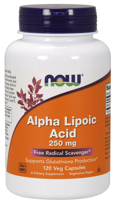 NOW Foods alfa lipoinė rūgštis, 250 mg – 120 kapsulių
