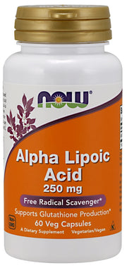 NOW Foods alfa lipoinė rūgštis, 250 mg – 60 kapsulių