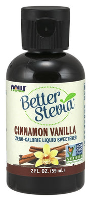 NOW Foods Better stevijos skystis su cinamonu ir vanile – 59 ml.