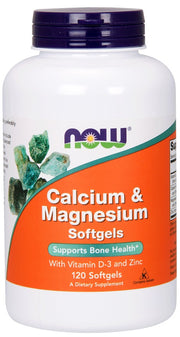NOW Foods kalcis ir magnis su vitaminu D ir cinku – 120 kapsulių