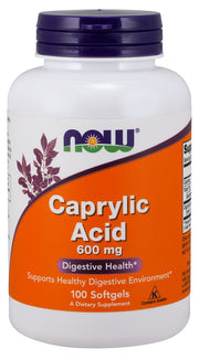 Produkto nuotrauka: NOW Foods Caprylic Acid, 600mg - 100 minkštųjų kapsulių