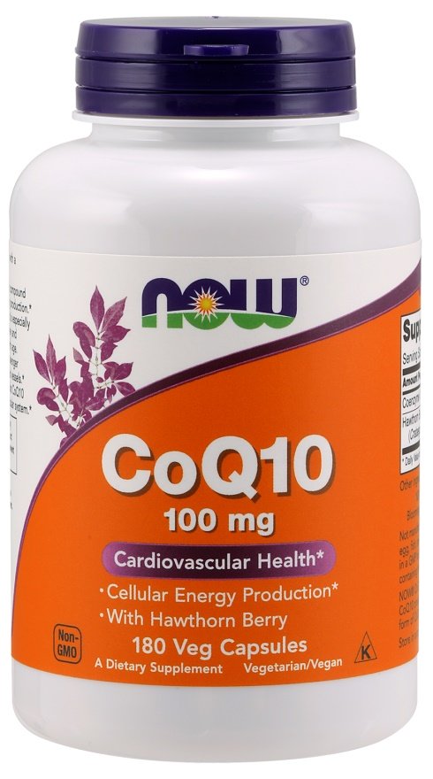 Produkto nuotrauka: NOW Foods CoQ10 with Hawthorn Berry, 100mg - 180 kapsulių