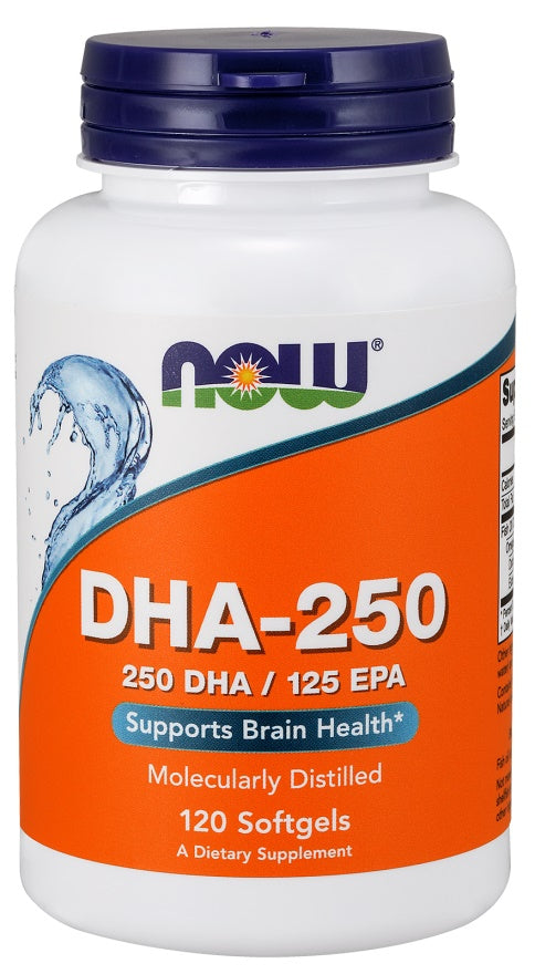 Produkto nuotrauka: NOW Foods DHA-250, 250 DHA / 125 EPA - 120 minkštųjų kapsulių