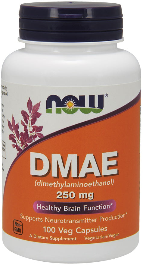 Produkto nuotrauka: NOW Foods DMAE (Dimethylaminoethanol), 250mg - 100 kapsulių