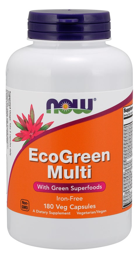 Produkto nuotrauka: NOW Foods Green Multi, Iron Free - 180 kapsulių