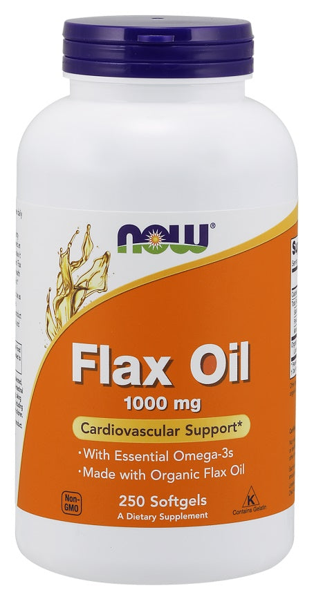 NOW Foods linų sėmenų aliejus, 1000 mg – 250 kapsulių