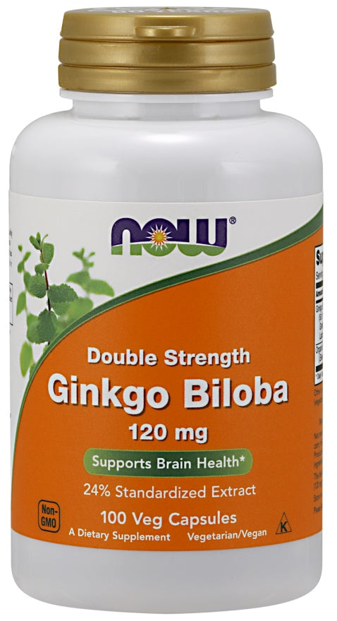 Produkto nuotrauka: NOW Foods Ginkgo Biloba Double Strength, 120mg - 100 kapsulių
