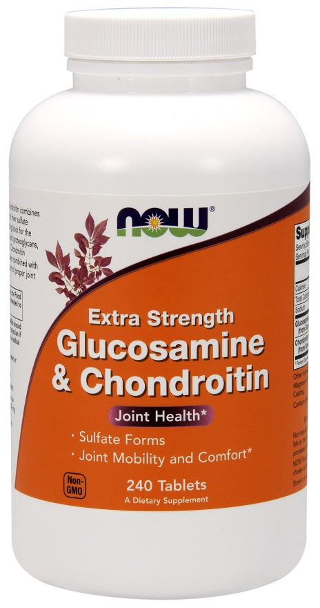 Produkto nuotrauka: NOW Foods Glucosamine & Chondroitin Extra Strength - 240 tablečių