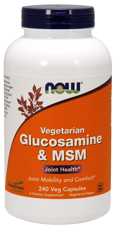 NOW Foods gliukozaminas ir MSM vegetarams – 240 kapsulių