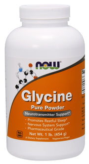 NOW Foods glicinas, gryni milteliai – 454 g