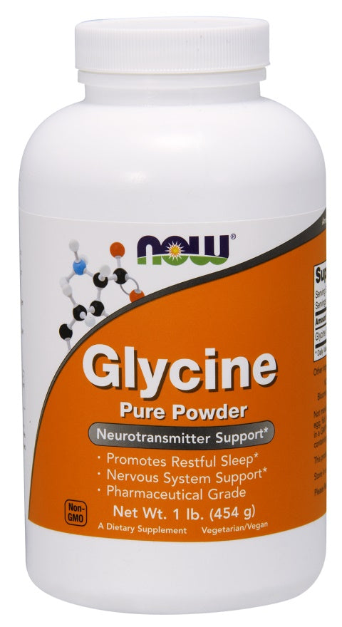 NOW Foods glicinas, gryni milteliai – 454 g