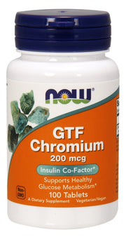 NOW Foods GTF Chromium, 200 mcg – 100 tablečių
