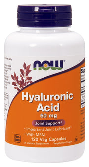 NOW Foods hialurono rūgštis su MSM, 50 mg - 120 kapsulių