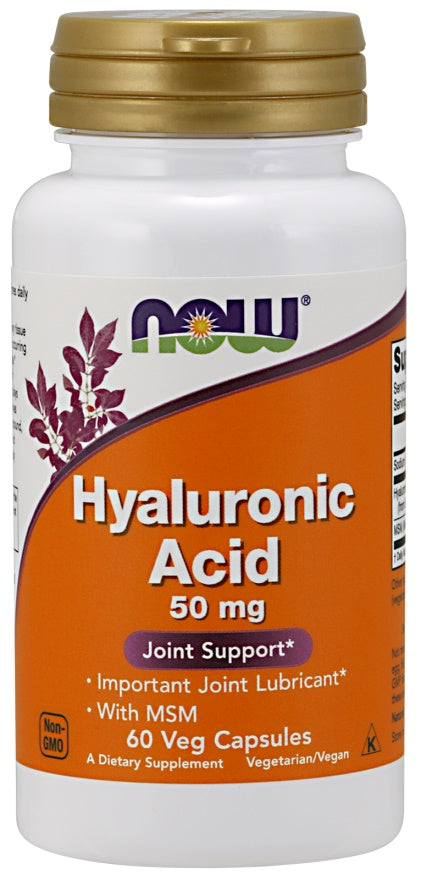 Produkto nuotrauka: NOW Foods Hyaluronic Acid with MSM, 50mg - 60 kapsulių