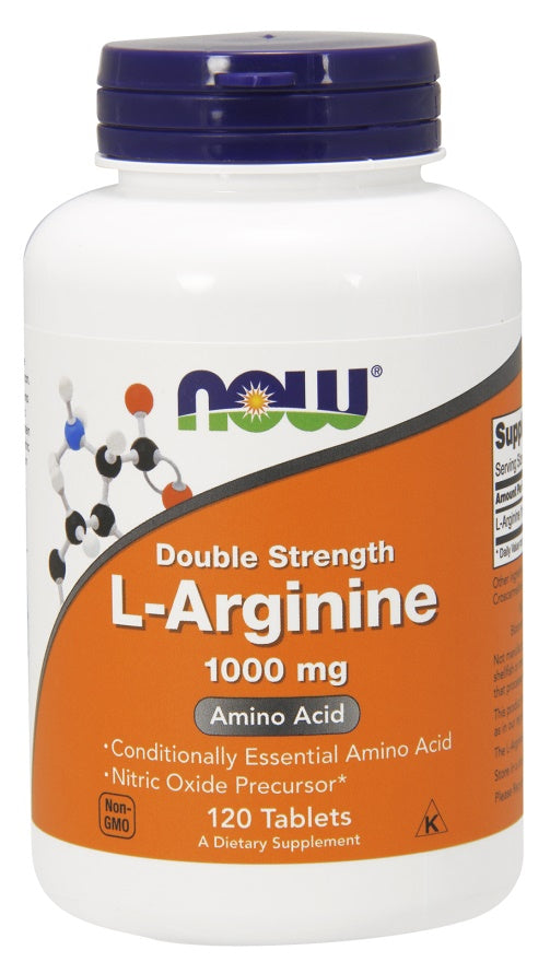 Produkto nuotrauka: NOW Foods L-Arginine, 1000mg - 120 tablečių