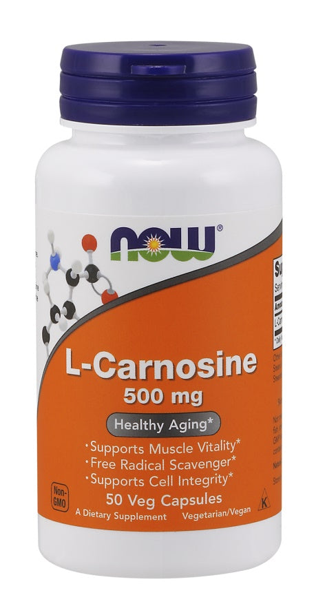 NOW Foods L - karnozinas, 500 mg - 50 kapsulių