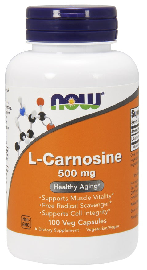Produkto nuotrauka: NOW Foods L-Carnosine, 500mg - 100 kapsulių