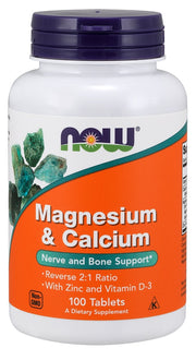 Produkto nuotrauka: NOW Foods Magnesium & Calcium with Zinc and Vitamin D3 - 100 tablečių